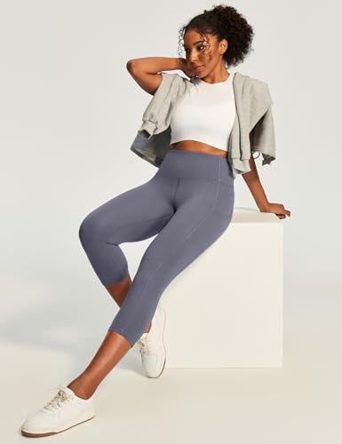 Image of Ewedoos Capri Leggings for Women High Waisted Yoga Pants with Pockets for Women Tummy Control Workout Leggings Yoga Capris