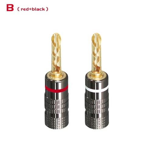 Conector Banana de 4mm cable de altavoz y adaptador de audio apilable de tornillo 2