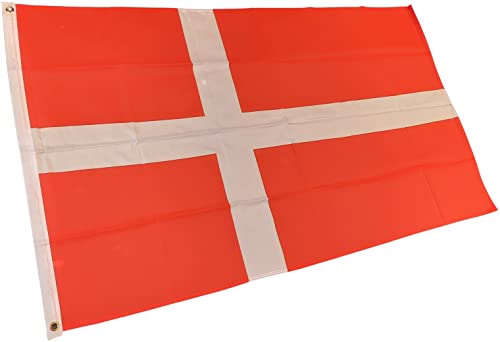 NWFlags Denmark Flag 5ft x 3ft 75d Premium Polyester Suitable For Flagpoles