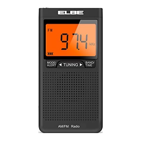 Radio digital portátil ELBE RF-94 con auriculares y pantalla LCD thumbnail