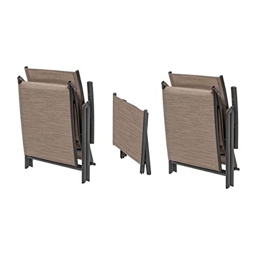 Pellebant Aluminum Patio Chaise Lounge Chair, Adjustable Chair For Outside With 8 Backrest Positions, Brown Frame, Folding Outdoor Recliners All Weather For Beach, Pool And Yard, Brown #TOP6