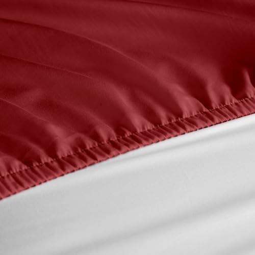 Image of Welspun 100% Waterproof Premium Mattress Protector for Double Bed Queen Size 60x78 Inches| Cotton Feel Mattress Cover | Elastic Fitted| Fits Upto 10 Inch Mattress| Bed Protector Cover (60 inchx78 inch Maroon)