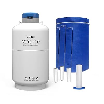 10L Liquid Nitrogen Tank Cryogenic Container Aluminum Alloy Liquid Nitrogen Dewar Static Cryogenic,Liquid Nitrogen Dewar With Straps,for Beauty Industry, Semen Preservation, Scientific