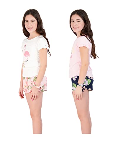 Image of Sweet Butterfly Girls Short Sets with Fashion Tops and Matching Shorts for Kids Clothing With Fun Prints Sizes 5-16