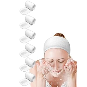 Spa Headband Hair Wrap Sweat Headband Head Wrap Hair Towel Wrap Non-slip Stretchable Washable Makeup Headband for Face Wash Facial Treatment Sport Fits All White (White)