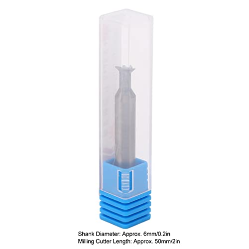 Liebewh LIEBEWHUI46738VFD-11 Carbide Dovetail Cutter Bit Dovetail End Mill Cutter 6Mm Dia Shank 4 Flutes Fast Drilling Milling Cutter 50Mm Length thumb #1
