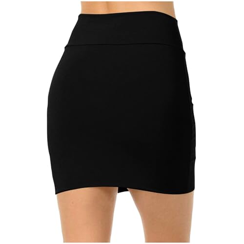 Women's Casual Rayon Stretchy Bodycon Pencil Mini Skirt Basic Bodycon Skirt High Waist Business Work Skirts 2025 Fashion2