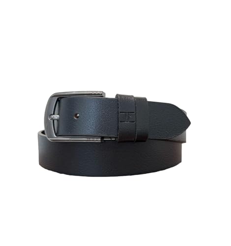 Men's Leather Belt, 40 MM, Black, Handcrafted, Gun Metal Buckle