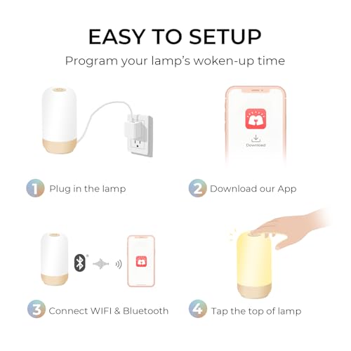 Image of Tikkitouch Customized Long Distance Touch Lamp Personalized Gifts for Couples, Friends & Family - App Control, WiFi and Bluetooth Setup, Set of 1