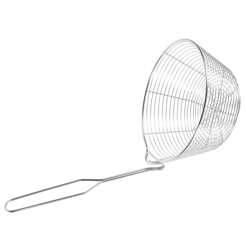 Cabilock Colador para Fideos Acero Inoxidable Resistente al Calor Cesta Profunda con Mango y Gancho para Cocina Hogar Utensilios Grandes