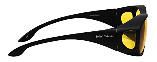 Foster Grant Ladies Round 60mm Fitover Sunglasses Black/Yellow Poly Night Driver3