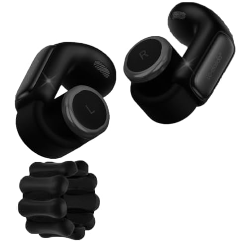 LC-dolida Open-Ear Wireless Earbuds with Smart LED Display Case, Clip On Earbuds All-Day Comfort & Situational Awareness, Case Control for Volume, EQ, Music, Find My Earbuds & Camera, Timer