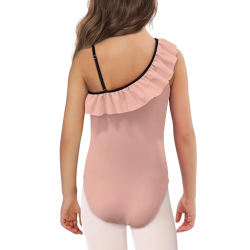 Girls Ruffle One Piece Swimsuit One Shoulder Bathing Suits with Adjustable Shoulder Strap for Beach Party3