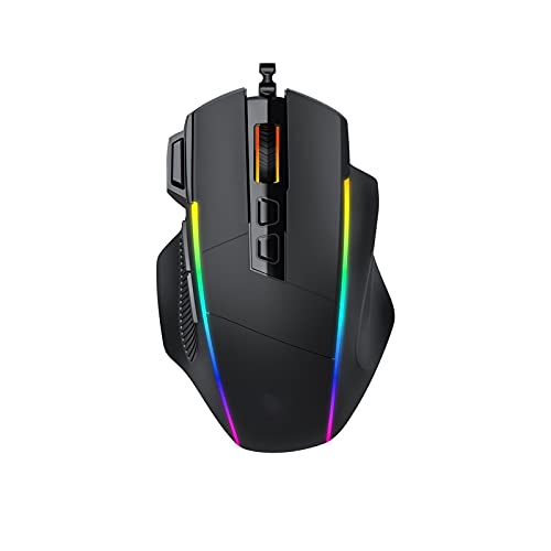 JIE. Victsing PC278 Game Mouse with 8000DPI 8000DPI 8 programmable Buttons RGB Backlight, Suitable for PC Gamer Computer Mouse (Color : Black)