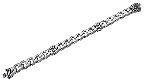 Harley-Davidson Men's Bar & Shield Curb Link Stainless Steel Metal Bracelet