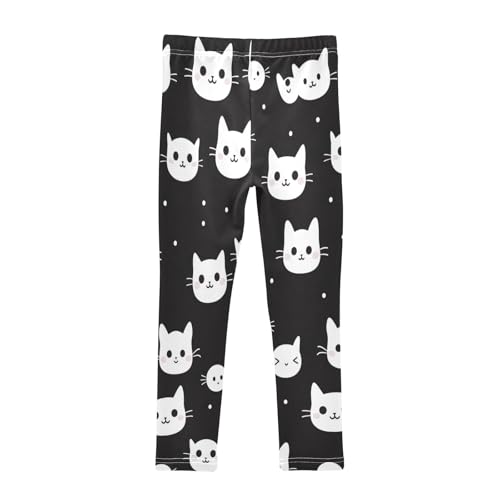 Toddler Girls Leggings Printed Yoga Pants Leggings White Cat Head for Kids2