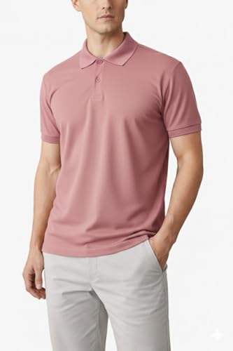 Image of Men's Plain Polo Neck T-Shirt | Comfortable | Stylish Casual & Smart Wear | Half Sleeve | Regular Fit