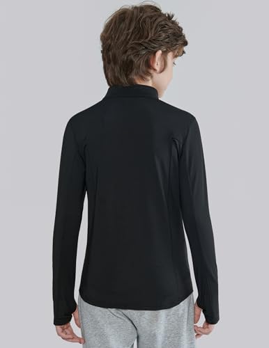 3 Pack Youth Boys Slim Fit Athletic Quarter Zip Pullover Shirts, Lightweight Long Sleeve Jackets Performance Tops4