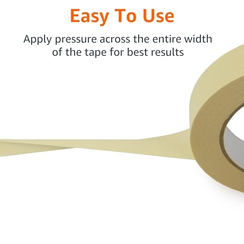 Image of Amazon Basics Masking Tape for Light Duty Applications, Labeling, Easy Removal, Tears by Hand, 0.94 inch x 180', Beige, 6 Rolls (Pack of 8)