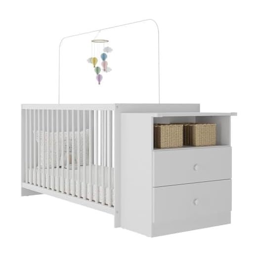 Berço Cômoda c/Colchão Incluso Meu Bebê Multimóveis Branco