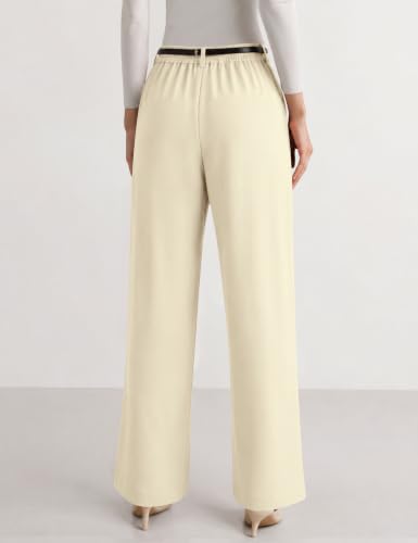 LOMON Women's Fall Wide Leg Trousers Casual Dress Pants with Pockets, Elastic Waist - image 3