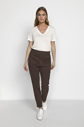 Pantalones casuales para mujer tipo leggings cargo slim fit y largo cropped crema 3
