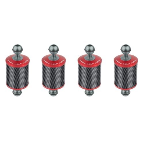 Tassteen 4X Dia 60mm Carbon Fiber Float Buoyancy Aquatic Arm 5 Inch for DSLR Camera Tray Underwater Diving Accessories, Red