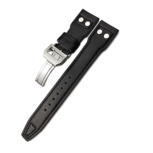 Bracelet de montre en cuir de veau style aviateur 20mm 21mm 22mm couleur Agate