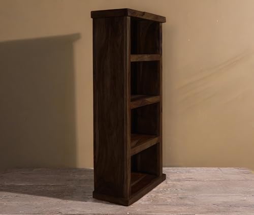 Image of ANGEL FURNITURE Sheesham Wood Bookshelf (Small, Walnut Finish)