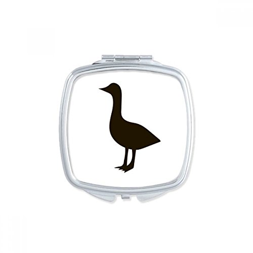Miroir compact carré double face avec illustration de grenouille noire