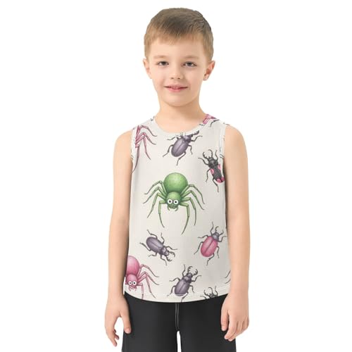 J JOYSAY Tiny Animal Colorful Boys Tank Top Sleeveless Muscle Shirts Quick Dry Workout Active Sport Kids T-Shirts 3-15T2