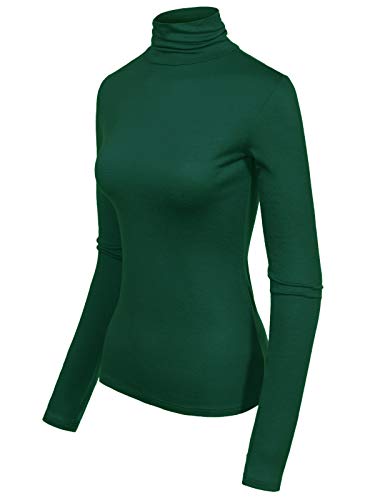 Image of MixMatchy Women's Slim Lightweight Long Sleeve Pullover Turtleneck Mock Shirts Base Layer Undershirts Active Tops