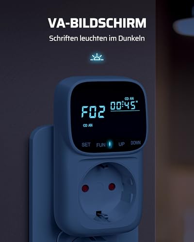 DEWENWILS Temperaturregler, Deutsches Display, Temperaturschalter mit Fühler 230V, Digital Thermostat Steckdose, Temperaturwächter mit Heiz- und Kühlmodus für Gewächshaus, Terrarium, Kühlschrank