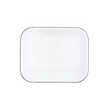 Enamelware Large Open Roaster, 13.5 x 10.75 inches, Vintage White/Grey