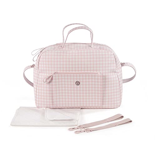 Pasito a pasito. Together Sac pour poussette de bébé, pratique, élégant et de grande taille, sac de maternité fabriqué en similicuir rose/blanc