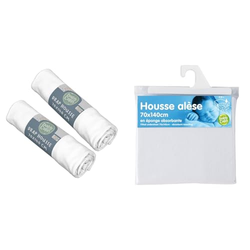 Housse alèse éponge 70x140 cm BabyCalin contre les fuites de nuit