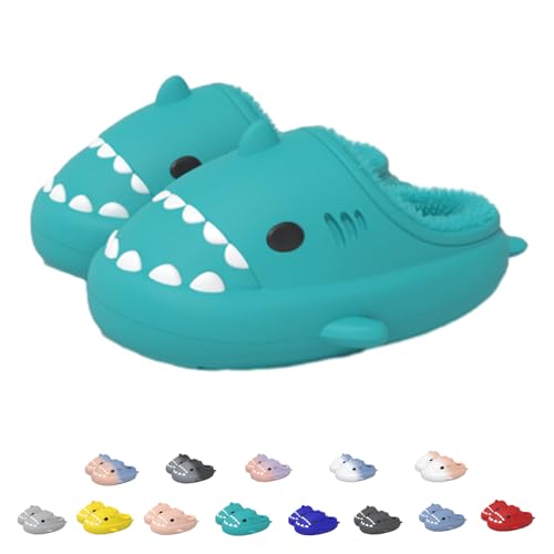 Sharklas, Sharklas Originales Kids, Waterproof Shark Slippers, Winter Plush Fluffy Warmth Shark Slides For Adults