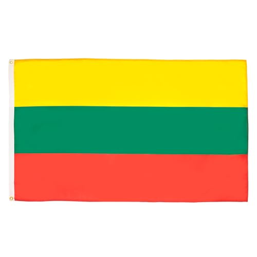 Image of AZ FLAG - Lithuania Flag - 2x3 Ft - 100D Polyester Lithuanian Banner with Two Metal Grommets - Fade Resistant - Vivid Colors - 2' x 3' Feet - 90x60 Cm