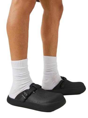 Men 7012454501 Buckle Slip On Sandals Black, 42 EU