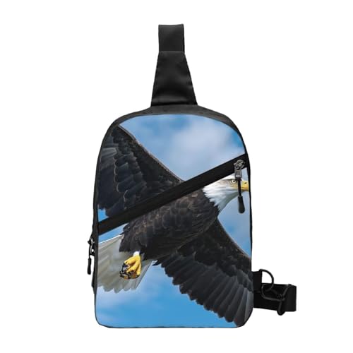 American Bald Eagle Print Men's and Women's Foldable Crossbody Bag,Sports Crossbody Bags,and Daily Chest Bags