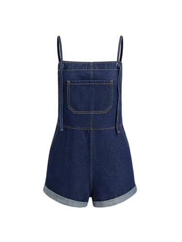 Image of CIDER Overall Shorts For Women Jean Denim Rompers Loose Fit Overalls | Cute Romper, Adjustable Strap Shortalls, Summer Casual Outfits