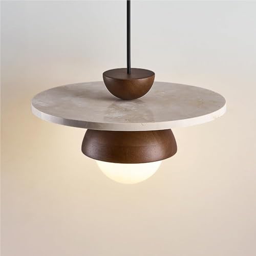 Lámpara de travertino amarillo colgante para iluminar mesa de comedor 2