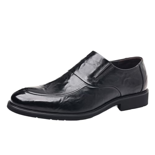 Dress Oxford for Mens Vegan Pu Leather Evening Slip On Round Toe Non Slip Low Top Anti-Slip Prom Wedding
