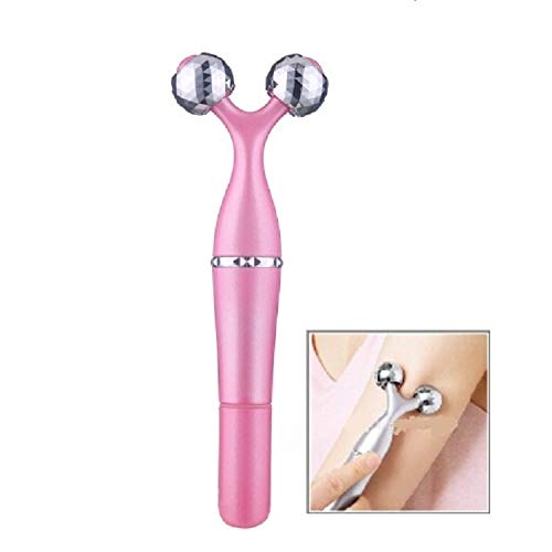 CattleBie 3 In 1 Portable Electric Eye Massager Double Chin Face Lift Body Neck Massage Roller Anti Wrinkle 3D Facial Massage Machine (Color : Pink)