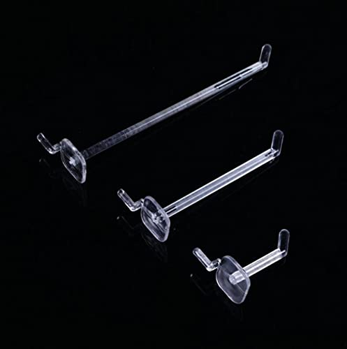 YJIUYUANQ Clear Pegboard Hooks Pegboard Hook Set - Polycarbonate Plastic Hooks for Retail,3 Size 5/10/15cm, 30-Pack