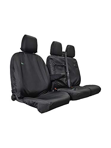 Town & Country - Juego de fundas de asiento para furgonetas, resistente al agua y resistente, individual y doble, color negro