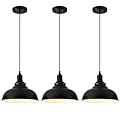 ALAISLYC 3-Pack Black Farmhouse Pendant Light Adjustable Pendant Lighting for Kitchen Island Industrial Hanging Barn Pendant Lights Over Island Sink Light Fixtures