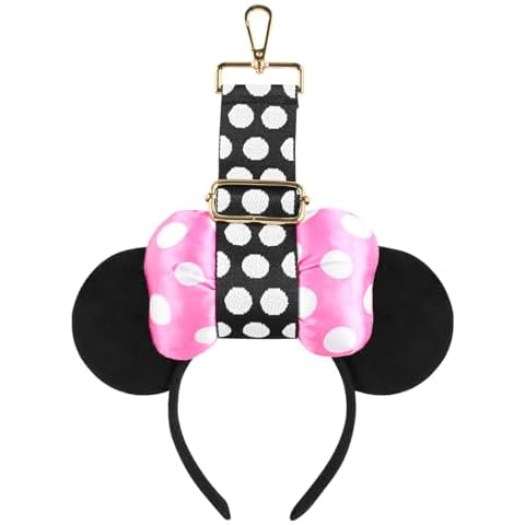 Gocasmus Mouse Ear Holder for Backpack Bag Storage Organizer Lanyard Strap Keychain Travel Accessories Display Headband Holder Hanging Hanger Black Cover