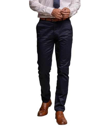 Costume Gaston Vintage en Tweed Homme avec Pantalon Chino Bleu Marine
