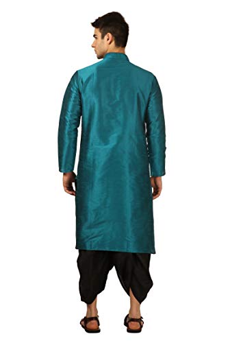 Image of Royal Kurta Men's Cotton Silk Dhoti Kurta (White)
